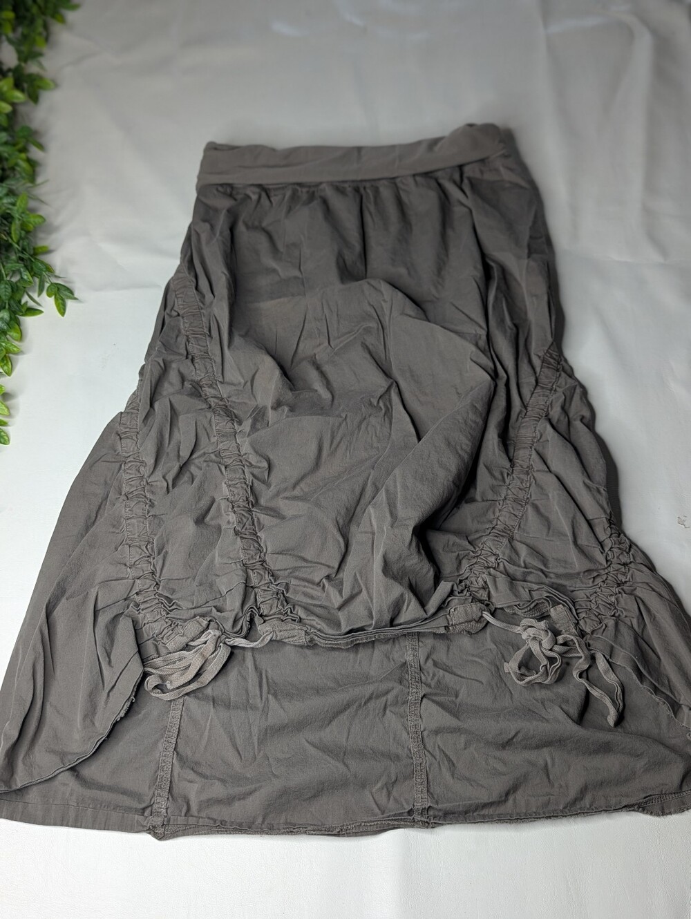 Parachute Skirt Green Ruched